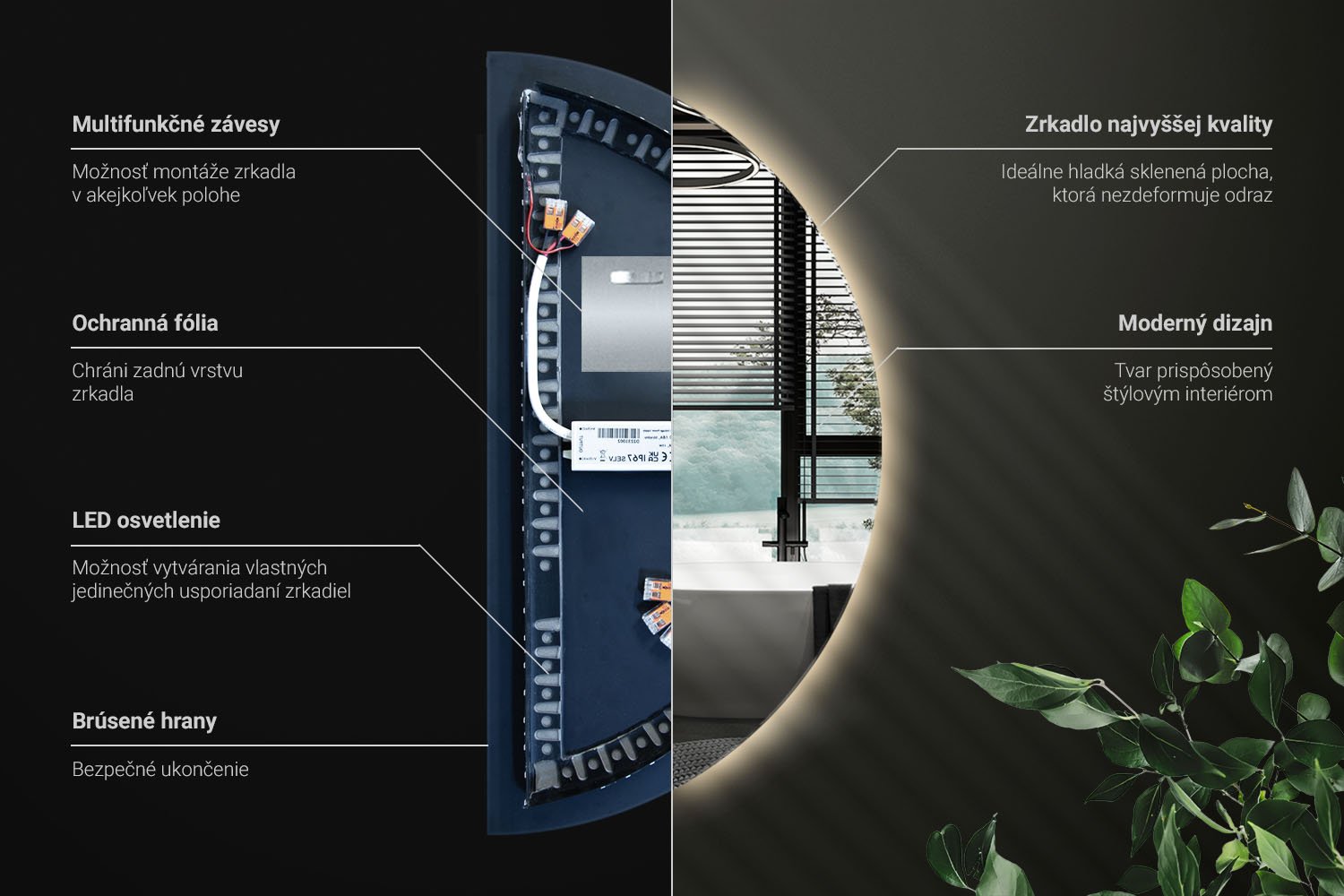 Technická informácia o LED zrkadle