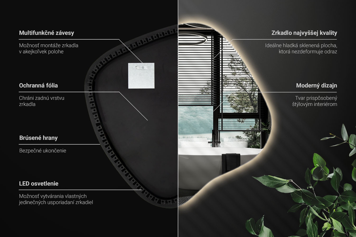 Technick&aacute; inform&aacute;cia o LED zrkadle plama