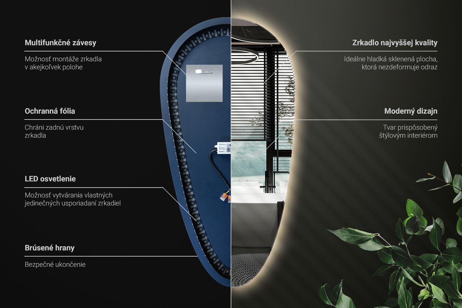 Technická informácia o LED zrkadle Łezka